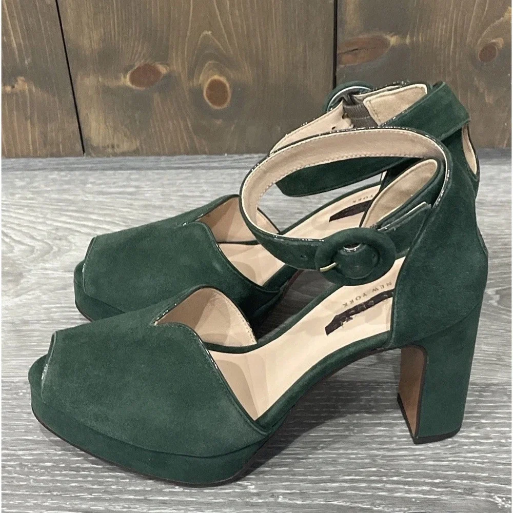 Kate Spade Perry Platform Pumps‎ Deep Evergreen w/Dust Bag US 5.5 New Defaced